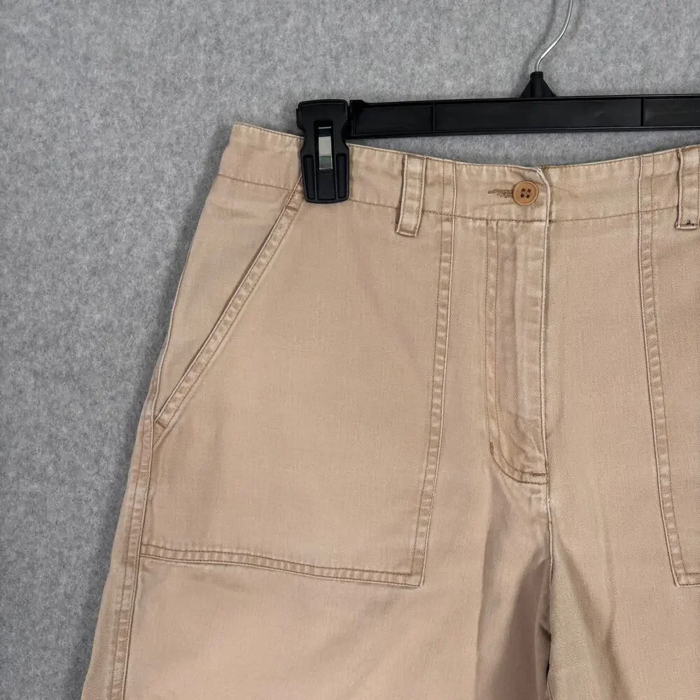 Jones New York Short 6 Tan Utility Chino 100% Cotton Khaki Hiking Casual GORP‎